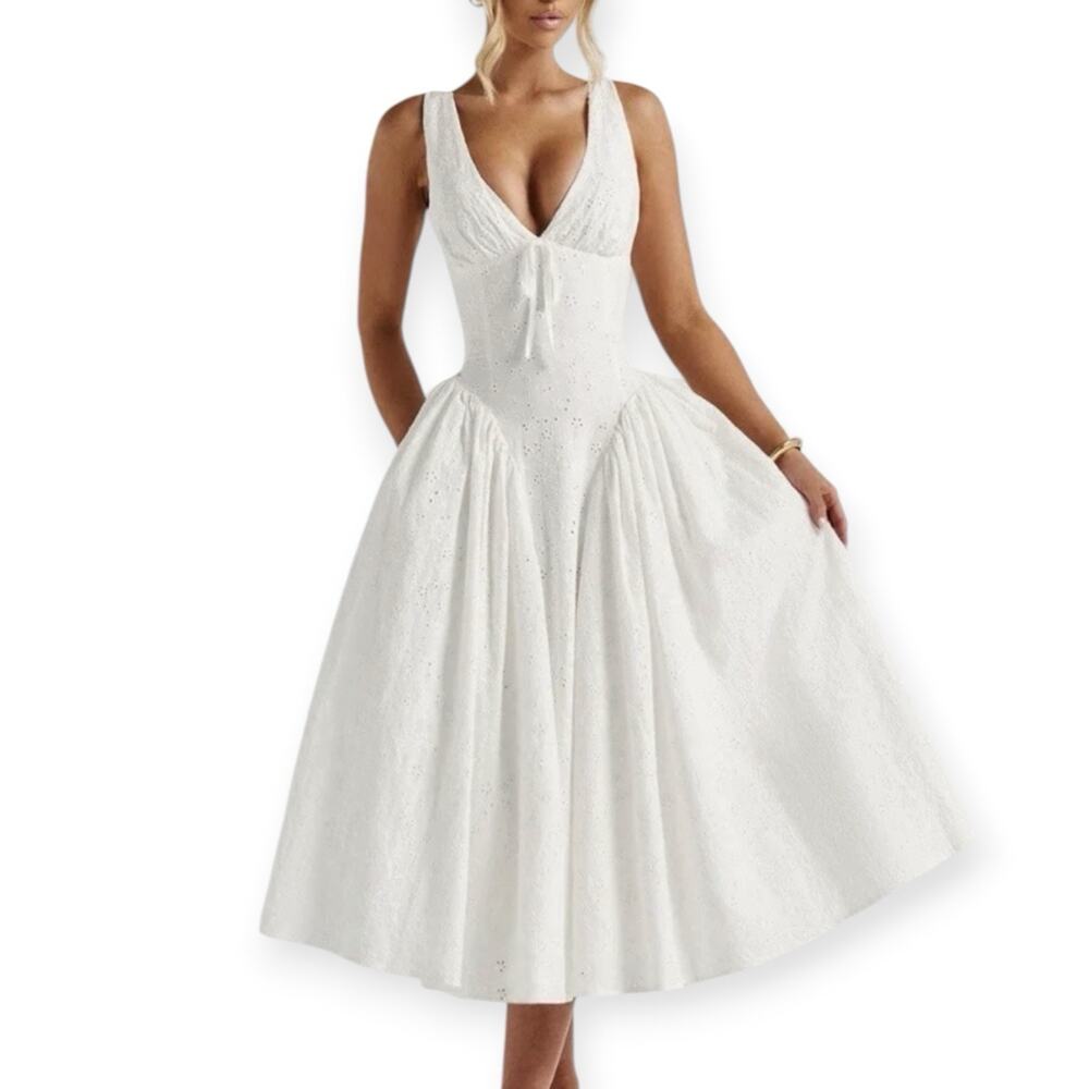 NWT Babyboo Monroe Ivory Midi Corset Dress Size Medium